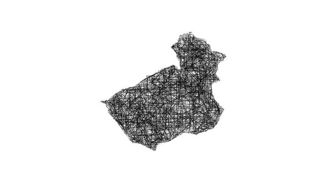 Sketch Kirklees outline map animation - smooth progressive reveal