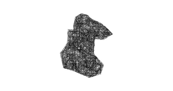 Sketch Middlesbrough outline map animation - smooth progressive reveal