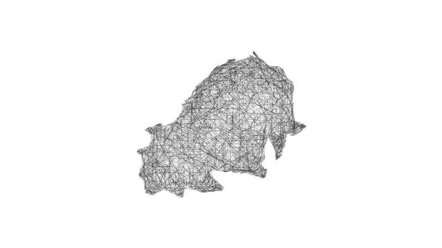 Sketch North Somerset outline map animation - smooth progressive reveal