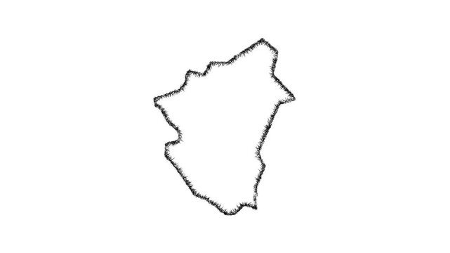 Sketch Milton Keynes outline map animation - smooth progressive reveal