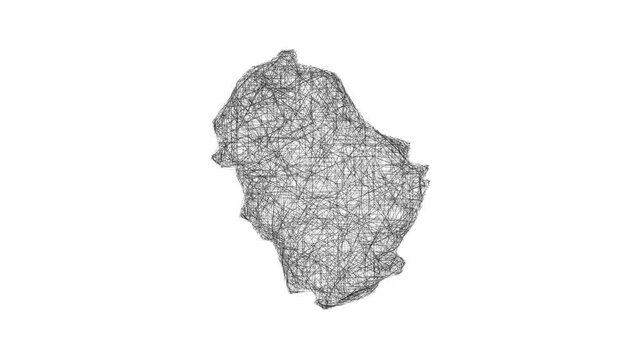 Sketch Rotherham outline map animation - smooth progressive reveal