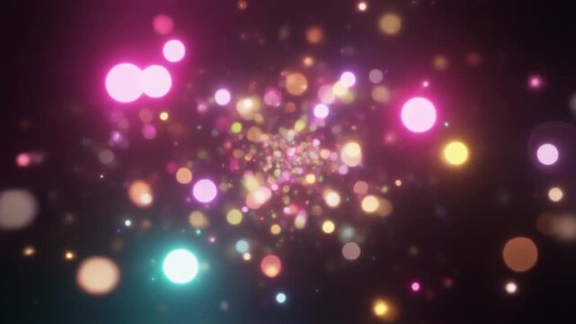 Dreamy Amusement Park Bokeh Lights Spinning Softly in Magical Night Atmosphere, Cinematic Full HD Motion Background Loop