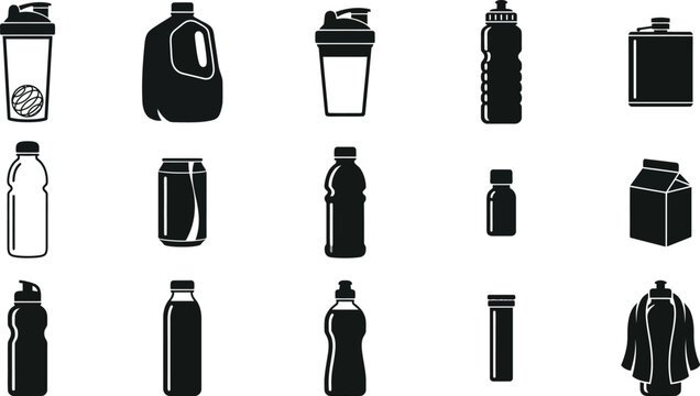 Black and white of people, and symbols for various activities and professions