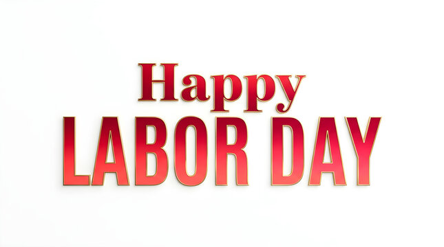 minimalist happy labor day text graphic in bold red font