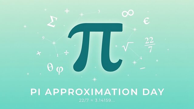 Pi symbol for pi approximation day with math icons