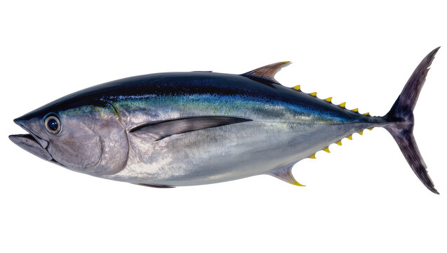 Bluefin tuna fish with dark blue back and silver body