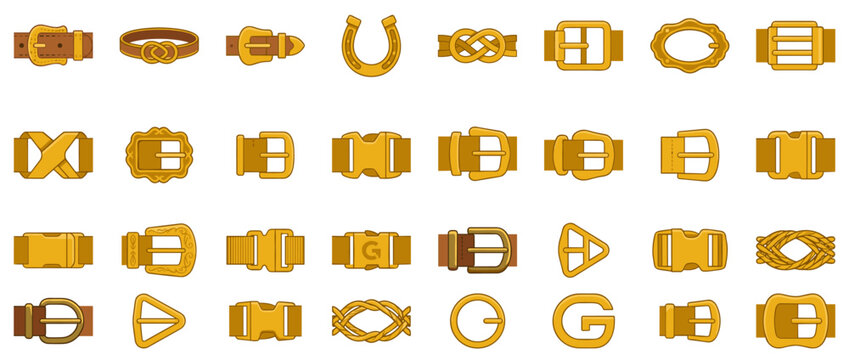 Golden Keys Collection Isolated On White Background.