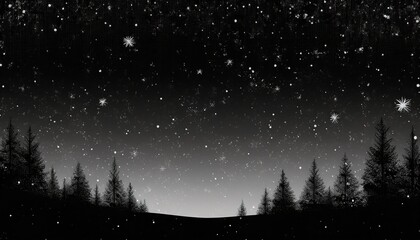 Fototapeta premium A Transparent Black Distressed Overlay Background With Tiny White Particles Scattered Across It Creating An Impression Of Stars Or Snowflakes In The Night Sky
