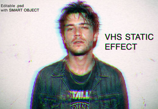 Photo effect vintage grain VHS static