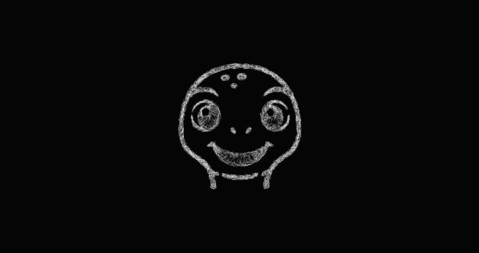 Sketch turtle face icon animation - smooth progressive reveal