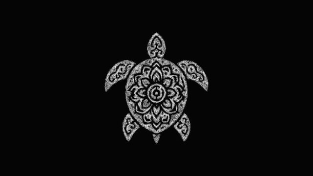 Sketch turtle mandala icon animation - smooth progressive reveal