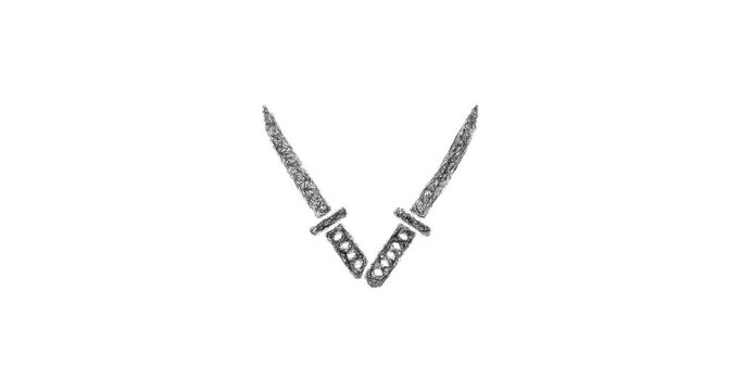 Sketch double katana icon animation - smooth progressive reveal