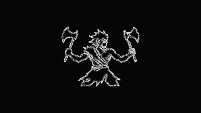 Sketch berserker icon animation - smooth progressive reveal