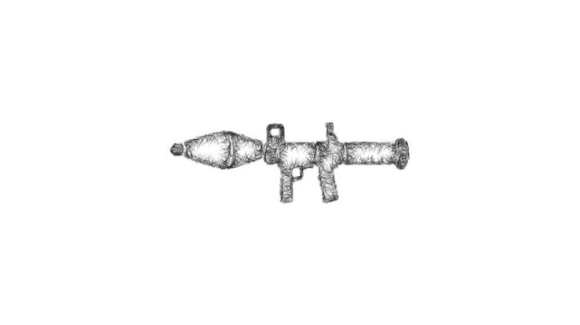 Sketch rocket launcher icon animation - smooth progressive reveal