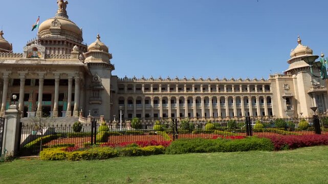 bengaluru, bangalore, karnataka, vidhan soudha, vidhana, soudha, vidhan, india, indian, Indian flag flying high, Indian government office	