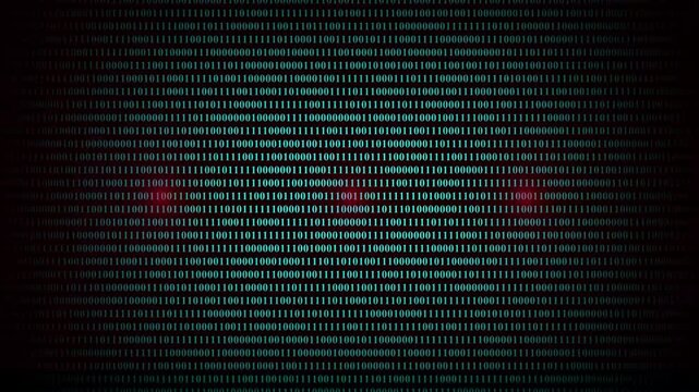 Abstract digital data stream with binary code animated background seamless loop, showcasing encryption and decryption process with shifting light, matrix-like visual.