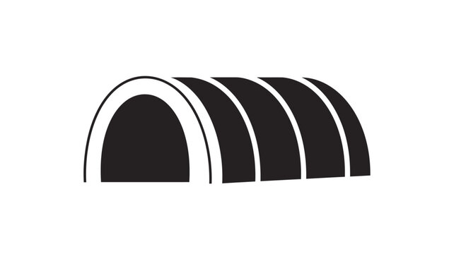 Minimalist Quonset Hut Icon Vector Illustration