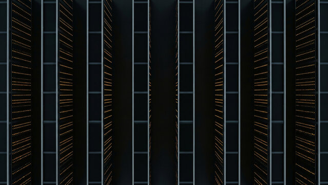 Glowing Vertical Server Racks Powering Innovation Toward Connectivity Perfect for Technology Presentation Advertising Background Banner Corporate Strategy