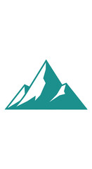 Fototapeta premium Teal Mountain Peak Silhouette Icon, Minimalist Geometric Landscape Design