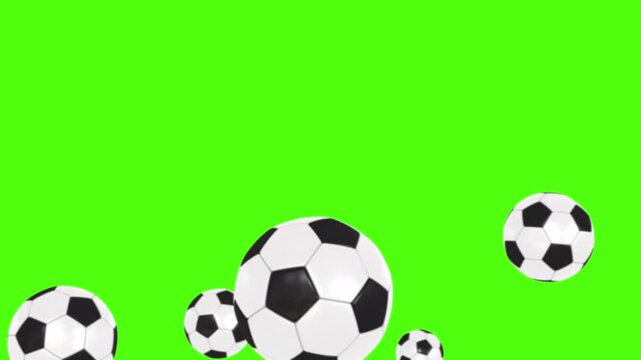 World Cup soccer ball football on grass Green screen animation motion graphic with chroma key clip template 4k Background. Easy removed green screen. High resolution. Ultra High Definition.