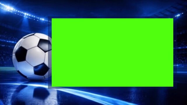 World Cup soccer ball football on grass Green screen animation motion graphic with chroma key clip template 4k Background. Easy removed green screen. High resolution. Ultra High Definition.