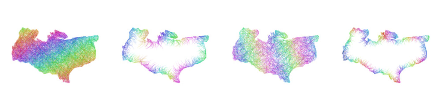 Rainbow sketch Kent map design set
