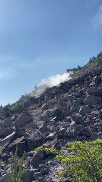 Geothermal Steam Vent On Volcanic Mountain