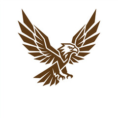 Fototapeta premium Geometric eagle bird logo with wings spread geometric strength predator
