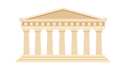 Naklejka premium Ancient classical temple with columns isolated on white