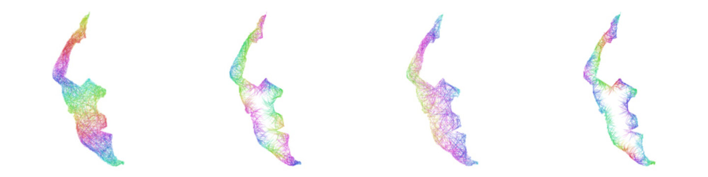 Colorful sketch Sefton map design set