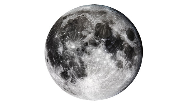 Full moon with visible craters and dark maria