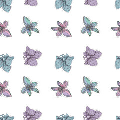 Fototapeta premium Watercolor floral clipart set with hand painted elegant flowers and green leaves isolated on white background. Botanical illustration for wedding invitation, greeting card, print