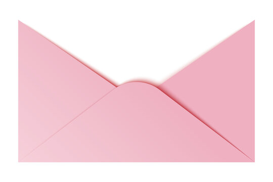 A single pink envelope isolated on a white background with envelope correspondence stationery communication invitation business

