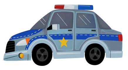 Cartoon police car policeman sedan isolated illustration for children © honeyflavour