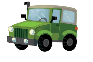 cool looking cartoon terrain offroad car vehicle transportation isolated illustration for children © honeyflavour