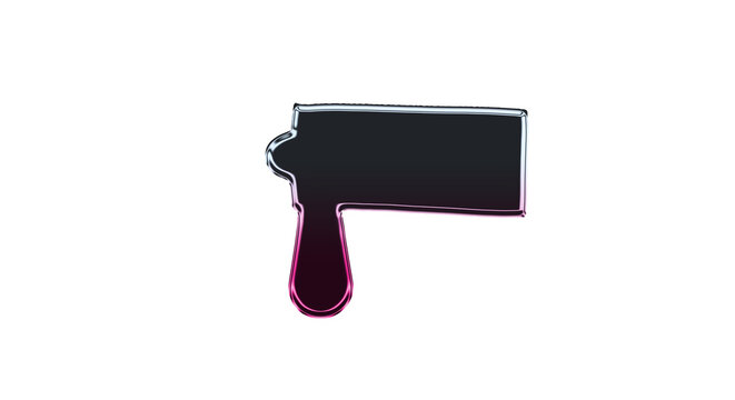 Blood drips from a gun on a clean surface in a dark setting
