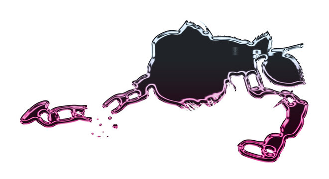 A broken chain lies shattered on the ground with fragments scattered around.