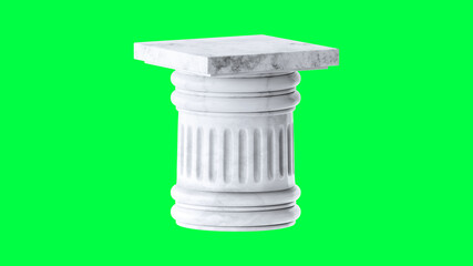 Naklejka premium Classical marble column architecture on green screen background