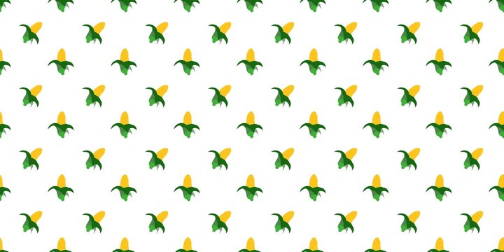 Minimalist corn cob seamless pattern isolated on a white background.