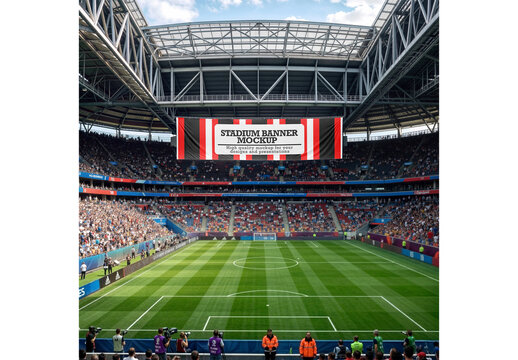 Stadium Fans Banner Mockup for Studio Presentation and Brand Showcase