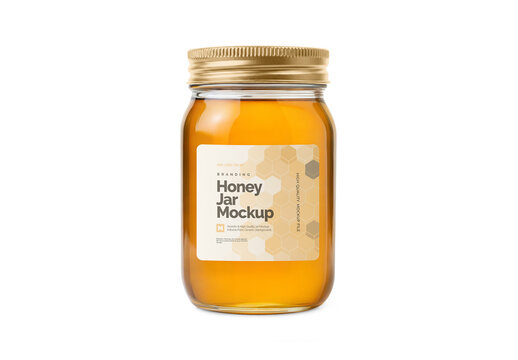Honey Jar Mockup for Commercial Branding and Product Advertising