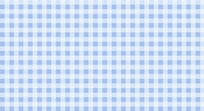 High-quality blue and white gingham pattern background featuring a classic seamless checkered grid design in soft pastel tone
