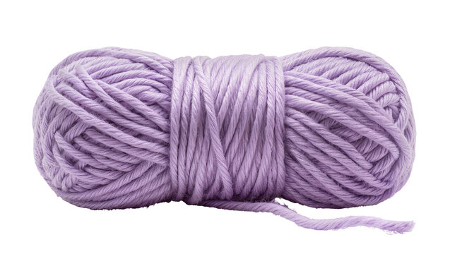 Thick lavender yarn skein with loose strand