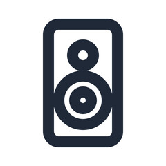 Loudspeaker box line icon, music outline symbol © LuckyStride