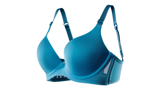 Teal blue underwire bra with adjustable straps and mesh details