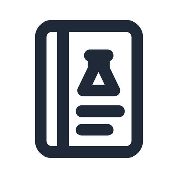 Lab notebook line icon, science outline symbol