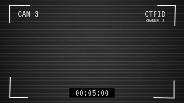 Retro CCTV Security Camera Interface Overlay with Timestamp