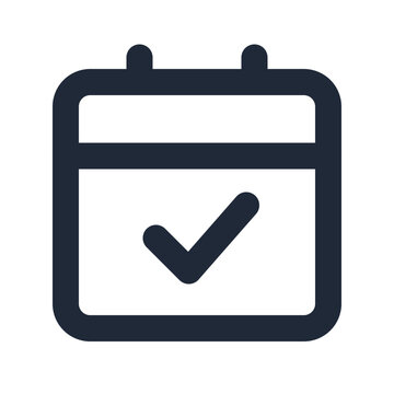 Court date calendar line icon, legal outline symbol