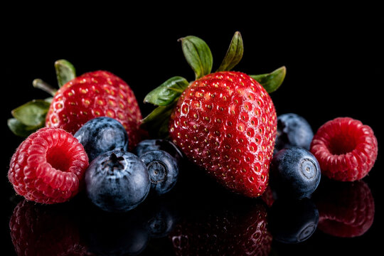 strawberries and blueberries