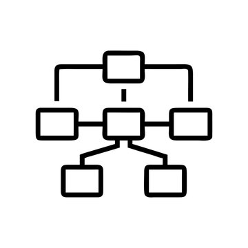 Structured Data Line Icon Vector, Data Organization Outline Symbol, Database Schema and Information Architecture Icon, Data Management Technology Illustration